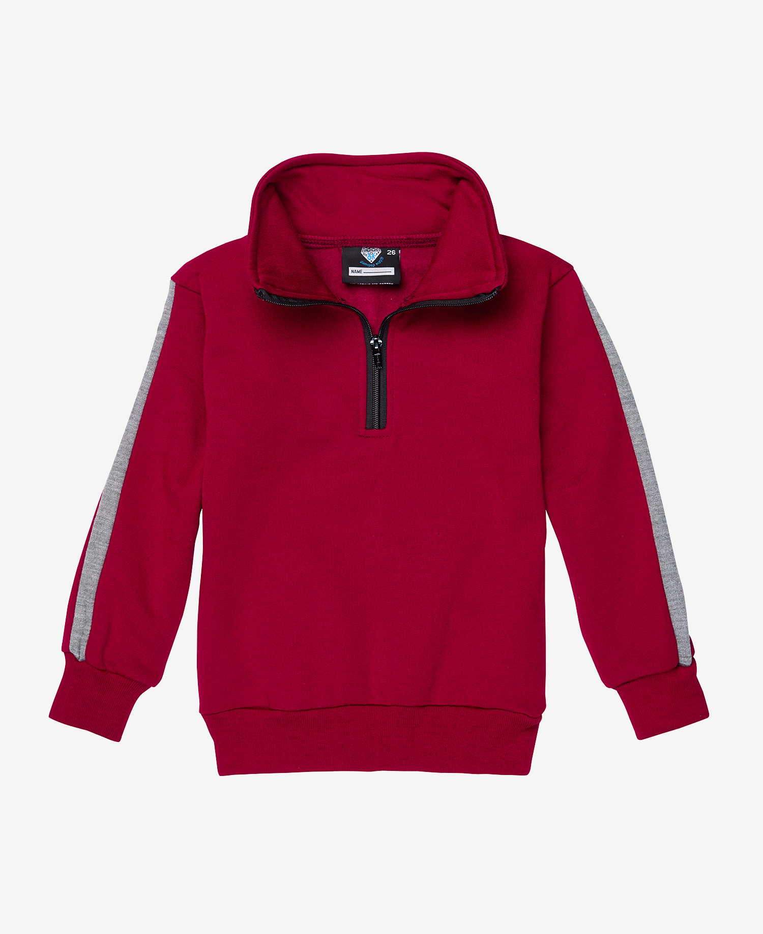 Collar Pullover with quarter zip & wide stripe Diamond Textiles